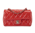 Mini Rectangular Flap, &pound;3,400, Handbags, Red, Patent Leather, Front view